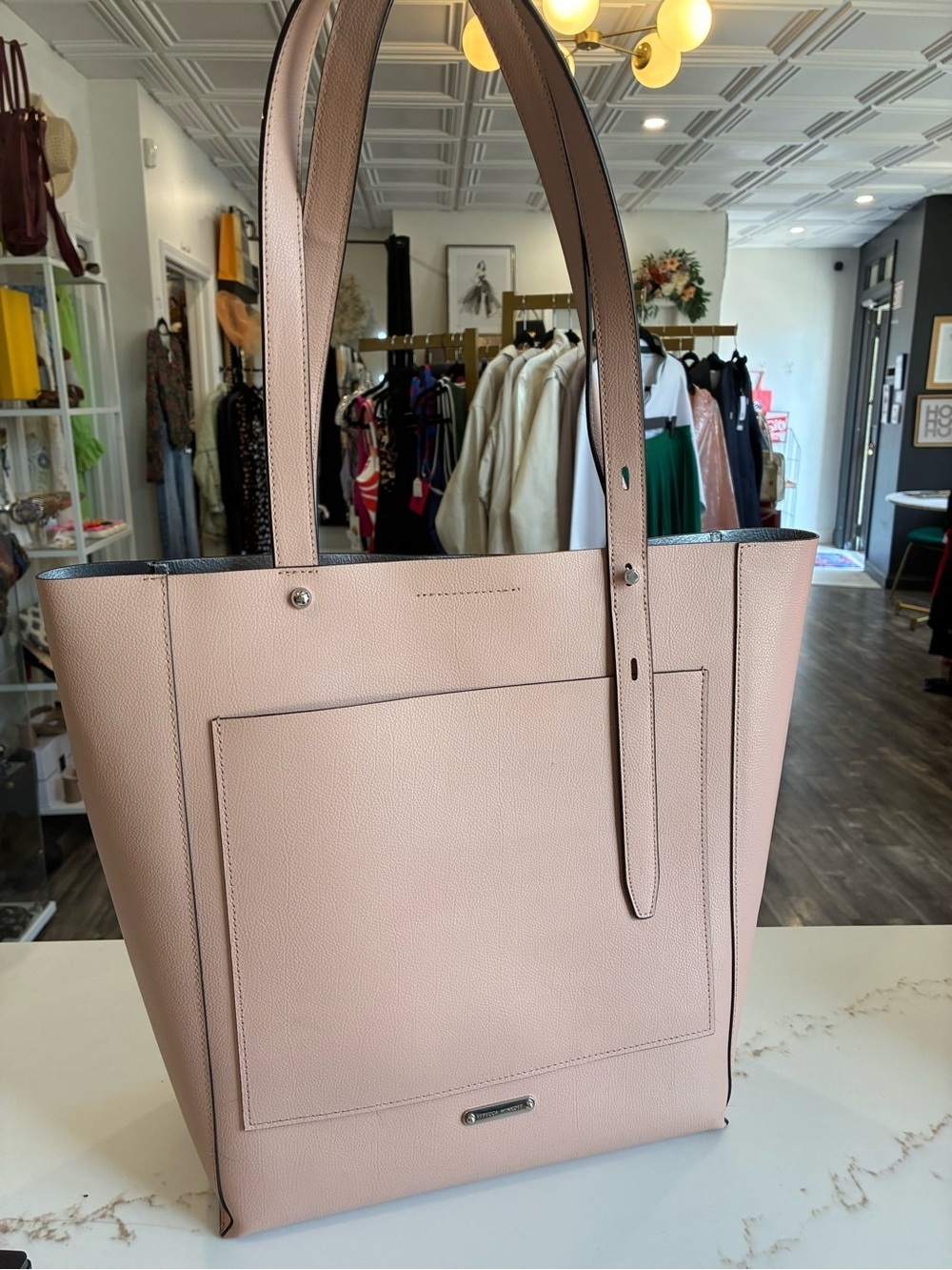 Rebecca Minkoff Pale Pink Leather Shoulder Tote
